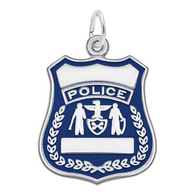 SS Painted Police Badge Charm