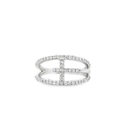 14k WG 0.42ctw Cross Ring