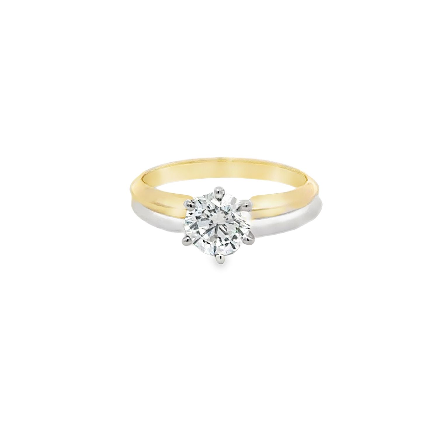 14k YG 1.00ct Lab Diamond Solitaire Ring, Color: Yellow Gold