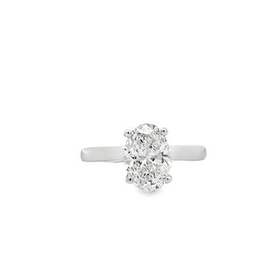 14K WG 2.00ct Oval Lab Grown Diamond Solitaire Enganement Ring