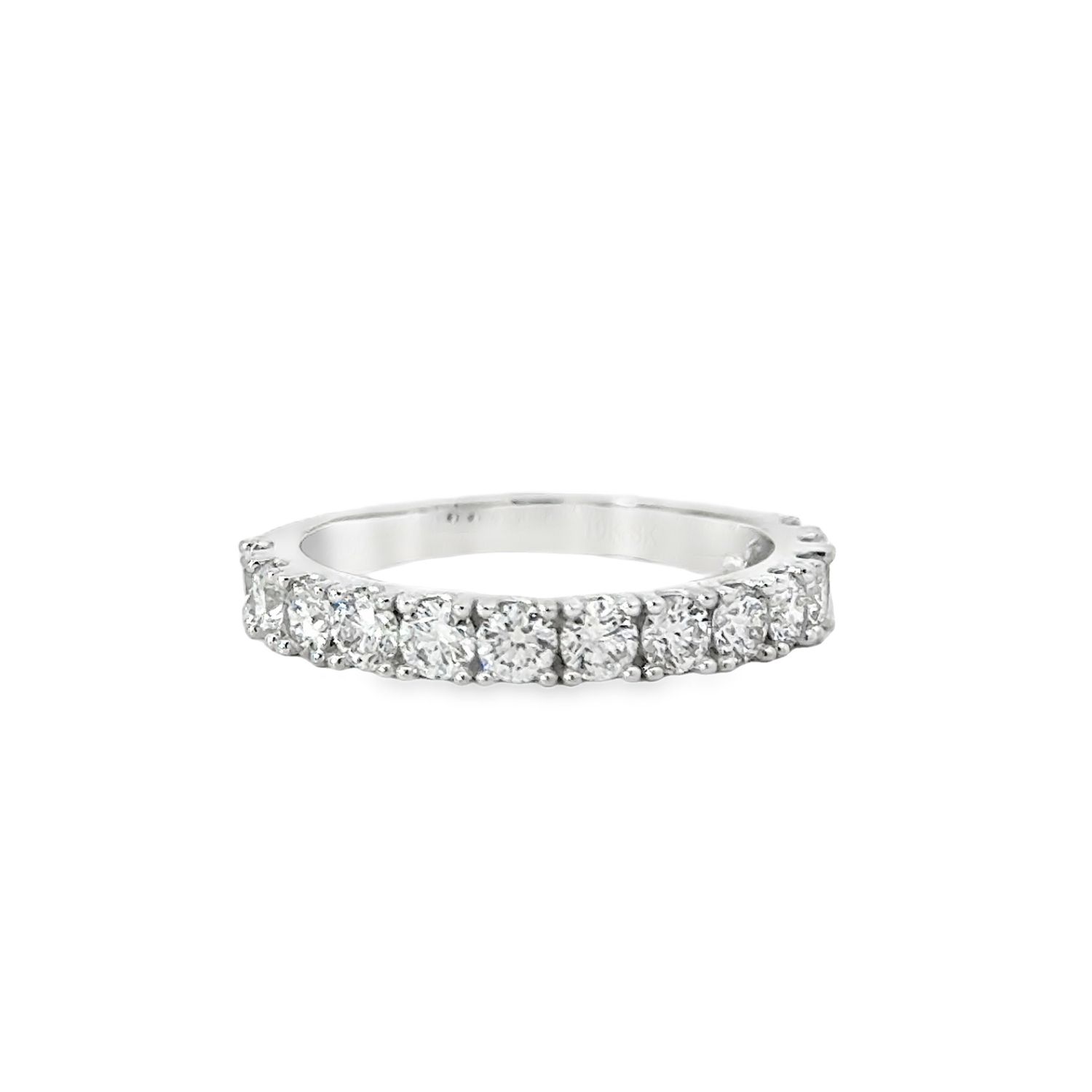 10k Lab Grown Diamond Wedding Band, Carat Weight: 1.00 ctw, Color: White Gold