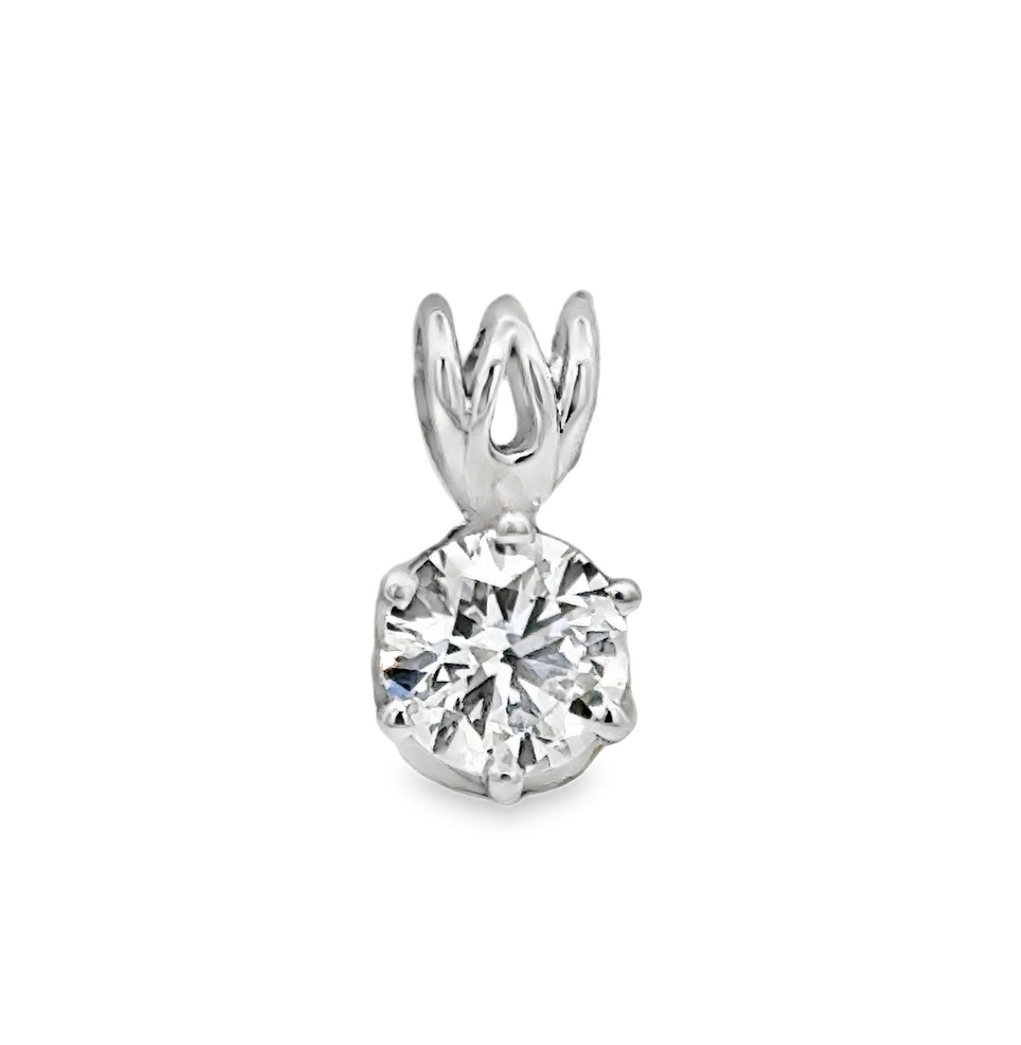 14k WG 1.00 Lab Diamond Solitaire Pendant