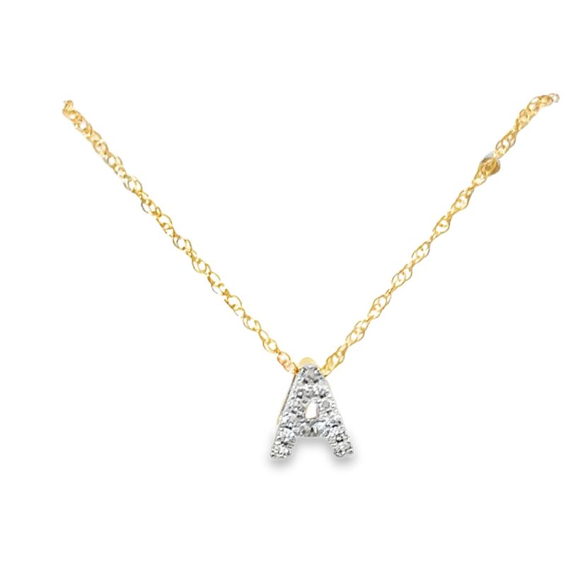 10k YG Diamond Initial Necklace