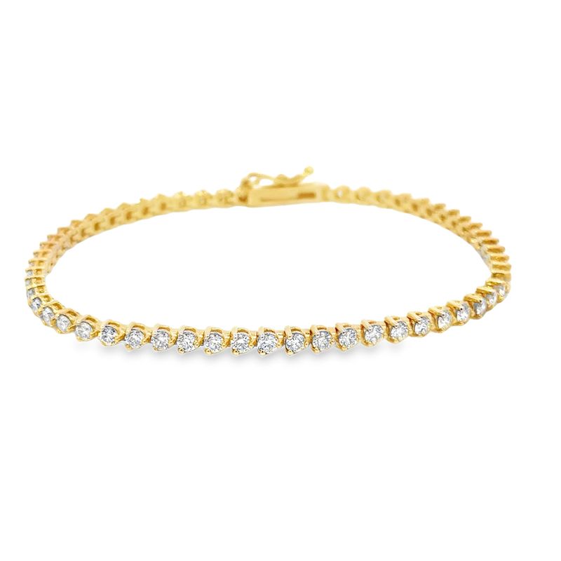 14k YG 3.49ctw Diamond Tennis Bracelet