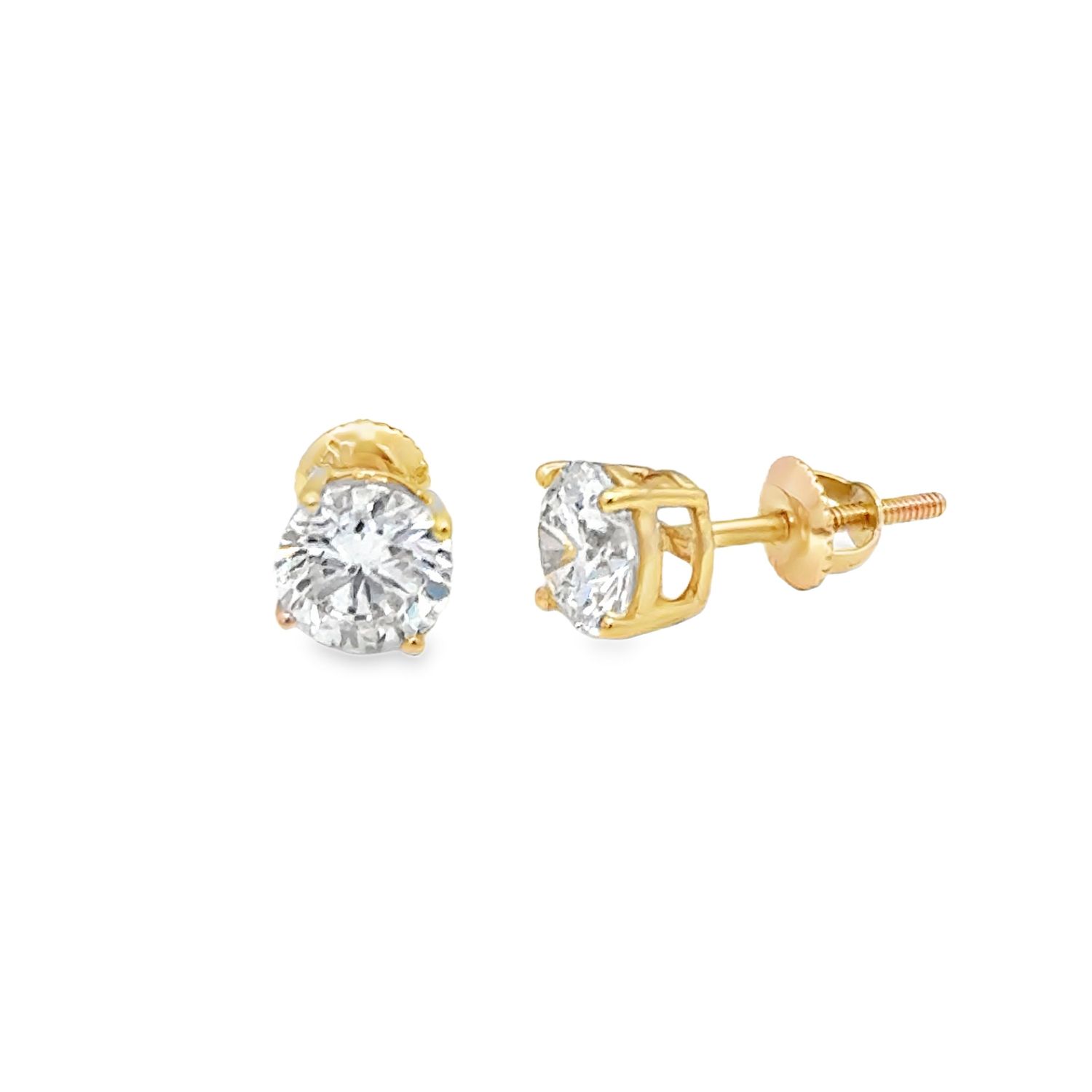14k YG 1.64ctw Lab Diamond Stud Earrings