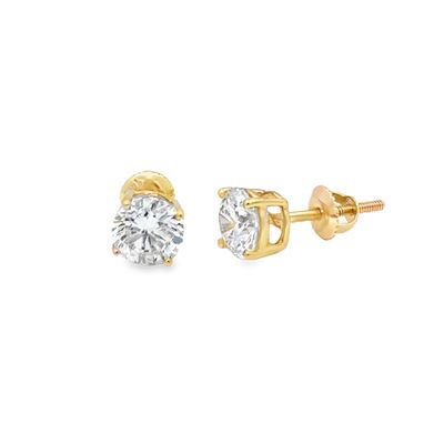 14k YG 1.64ctw Lab Diamond Stud Earrings