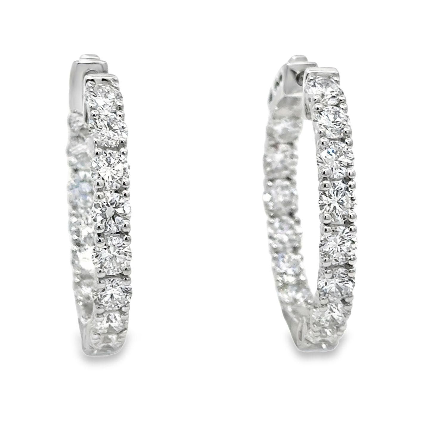 10k WG 5.00ctw Lab Diamond Inside Out Hoop Earrings 10k WG 5.00ctw Lab Diamond Inside Out Hoop Earrings