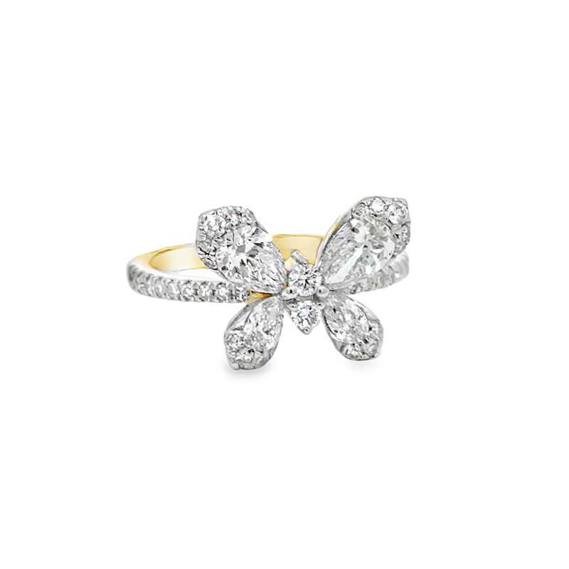 10k YG 1.40ctw Lab Diamond Butterfly Ring