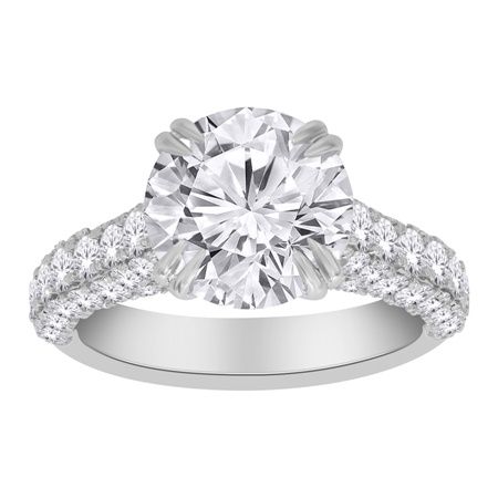 14k WG 6.30ctw Lab Diamond Engagement Ring