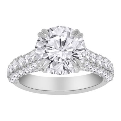 14k WG 6.30ctw Lab Diamond Engagement Ring