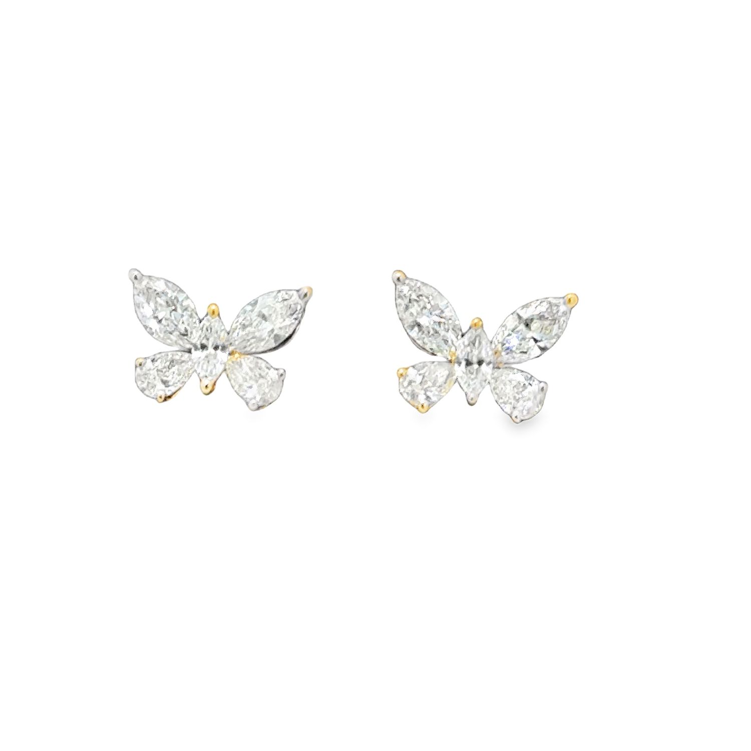 14k YG 0.65ctw Lab Diamond Butterfly Earrings