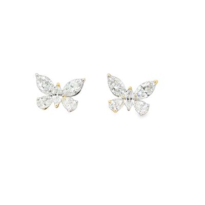 14k YG 0.65ctw Lab Diamond Butterfly Earrings