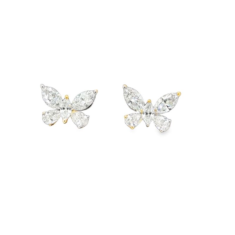 14k YG 0.65ctw Lab Diamond Butterfly Earrings