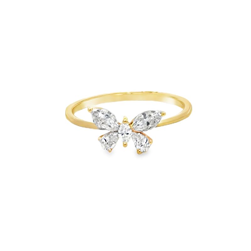 14k YG 0.40ctw Lab Diamond Butterfly Ring