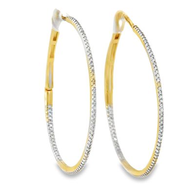 10k YG 0.50ctw Diamond Inside-Out Hoop Earrings