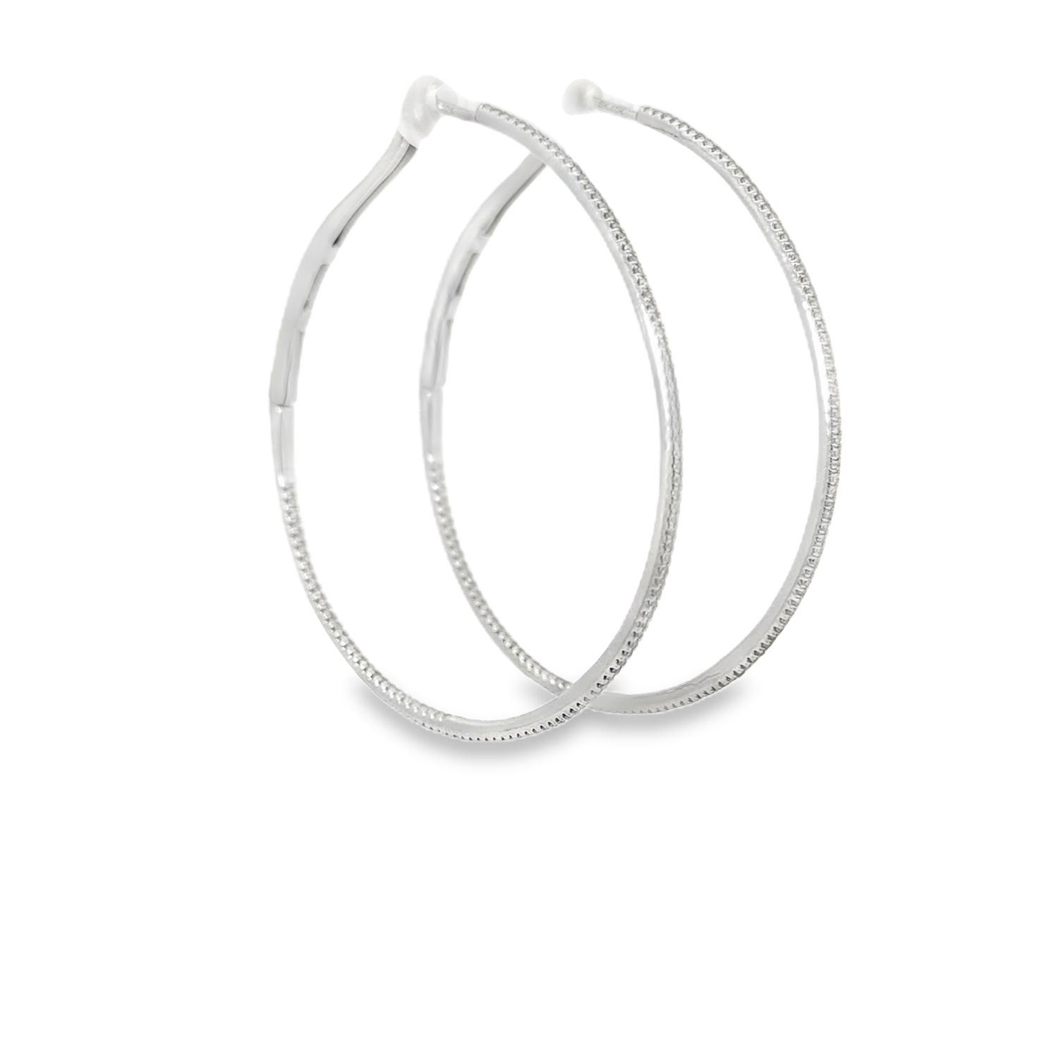 10k WG 0.70ctw Diamond Inside-Out Hoop Earrings