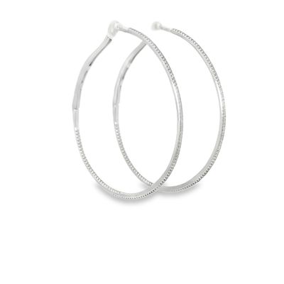 10k WG 0.70ctw Diamond Inside-Out Hoop Earrings