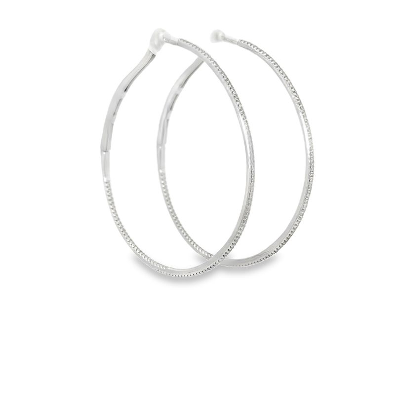10k WG 0.70ctw Diamond Inside-Out Hoop Earrings