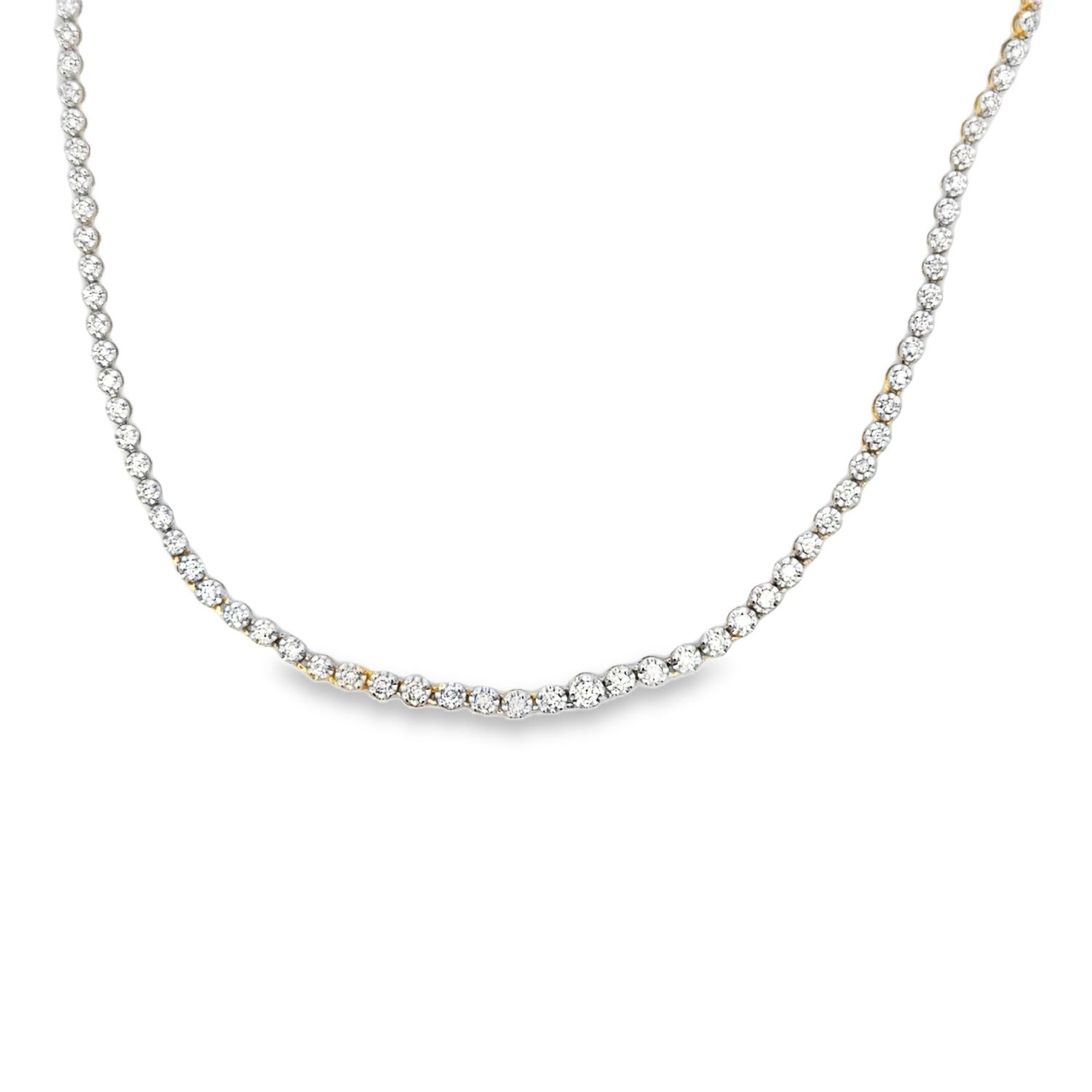 14k YG 1.00ctw Diamond Tennis Necklace