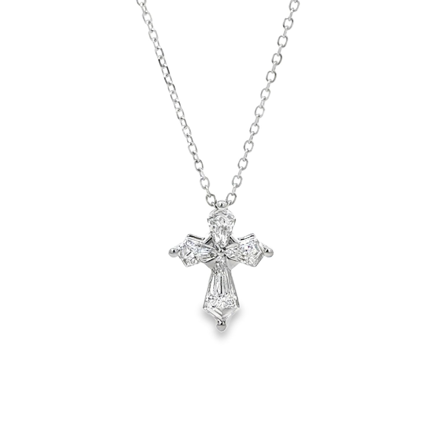 Platinum 0.326 Diamond Cross Necklace