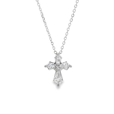 Platinum 0.326 Diamond Cross Necklace