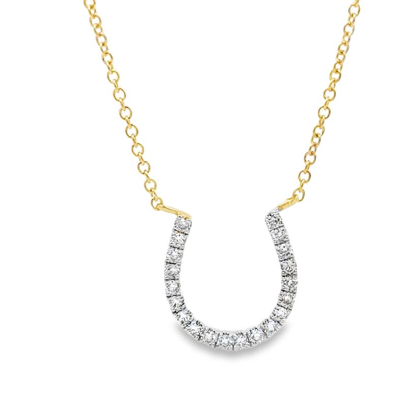 14k YG 0.269ctw Diamond Horseshoe necklace