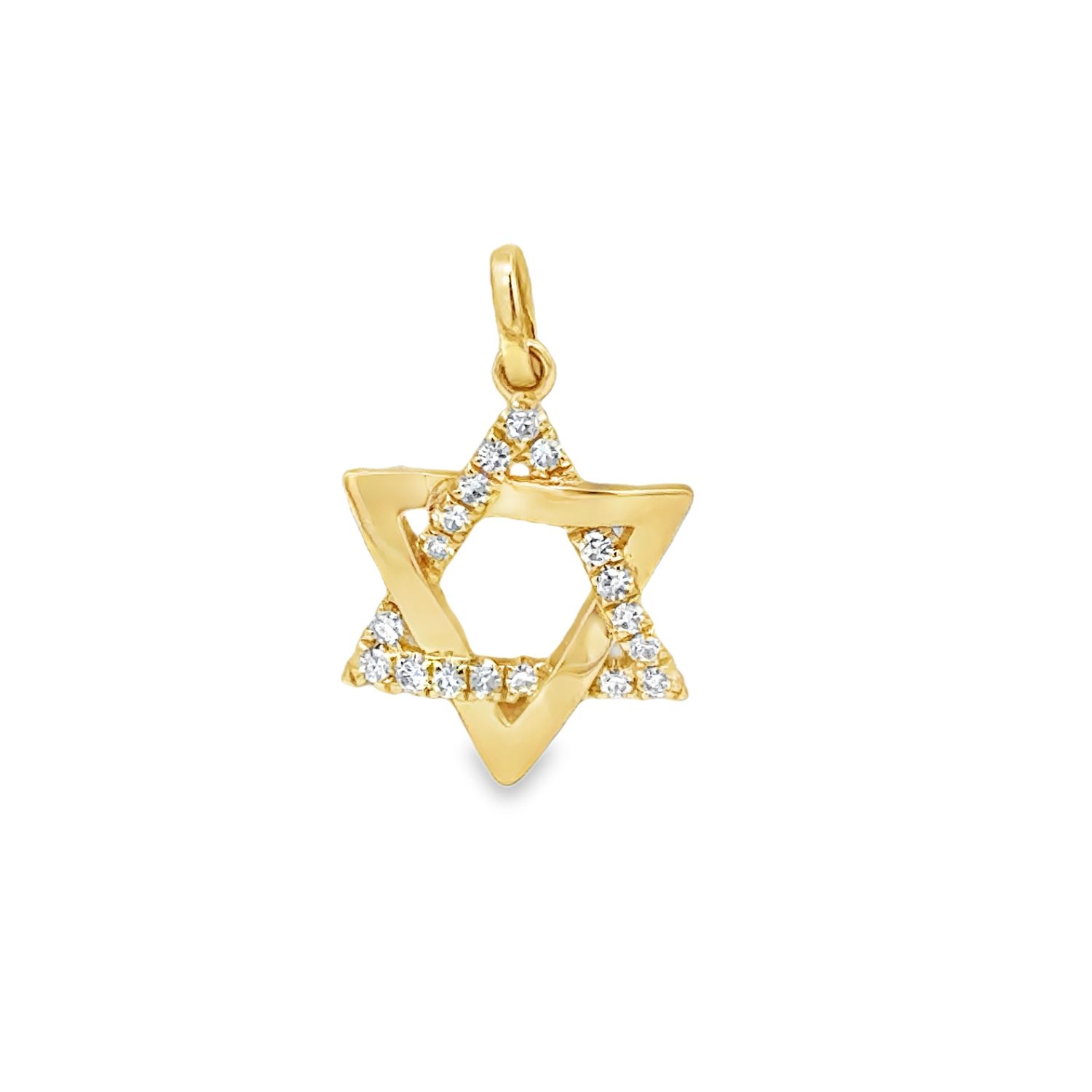 14k YG 0.122ctw Diamond Star Pendant