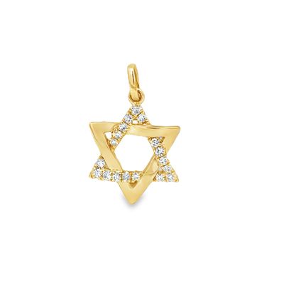 14k YG 0.122ctw Diamond Star Pendant