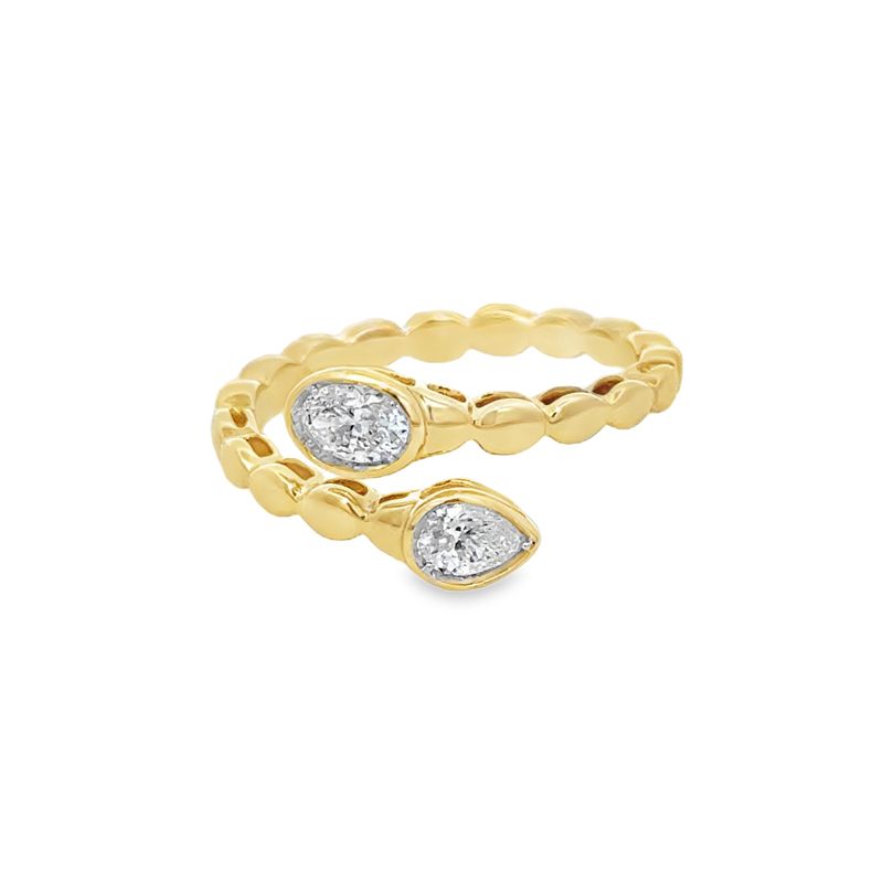 14k YG 0.528ctw Diamond Bypass Ring