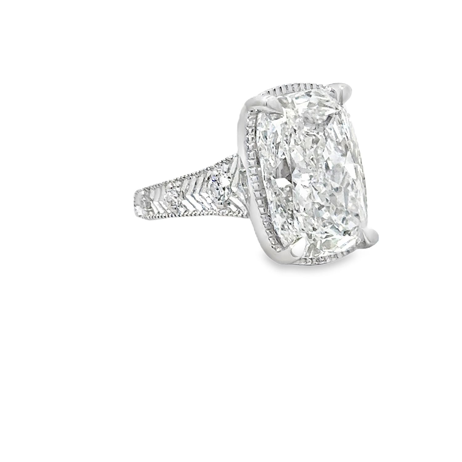 14k WG 10.20ctw Lab Diamond Engagement Ring