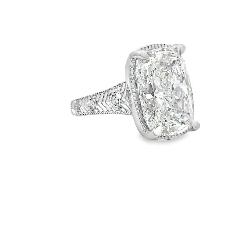 14k WG 10.20ctw Lab Diamond Engagement Ring