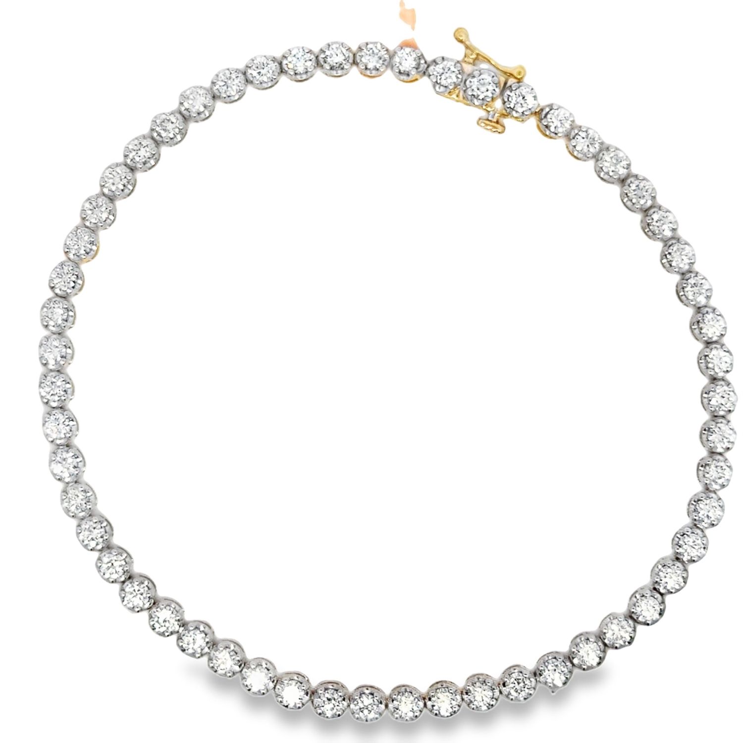 14k YG 3.00ctw Lab Diamond Tennis Bracelet 8"