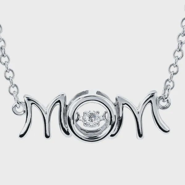 SS .05ctw Diamond Mom Pendant Shimmering Diamonds