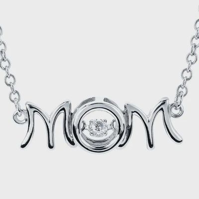 SS .05ctw Diamond Mom Pendant Shimmering Diamonds