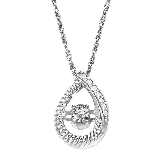 SS 0.02ctw Shimmering Diamonds® Teardrop Pendant