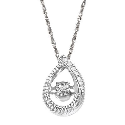 SS 0.02ctw Shimmering Diamonds® Teardrop Pendant