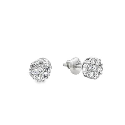 10k WG 0.50ctw Lab Diamond Flower Earrings