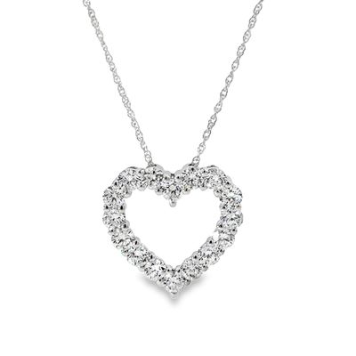 10k WG 1.00ctw Lab Diamond Heart Pendant with 18" Chain