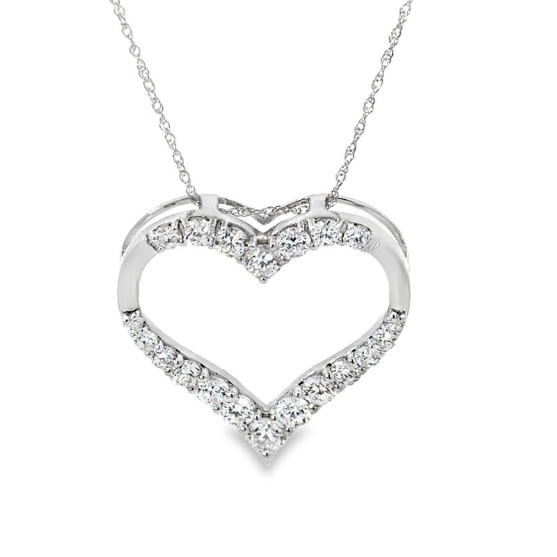 10k WG 1.00ctw Lab Diamond Heart Pendant 18 10k WG 1.00ctw Lab Diamond Heart Pendant 18"