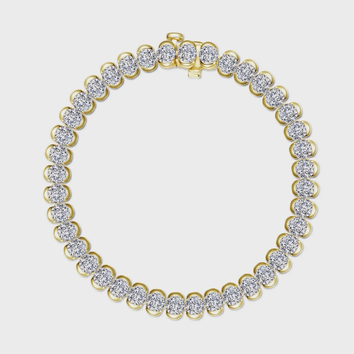 SS GP 8ctw Aria Half-Bezel Tennis Bracelet