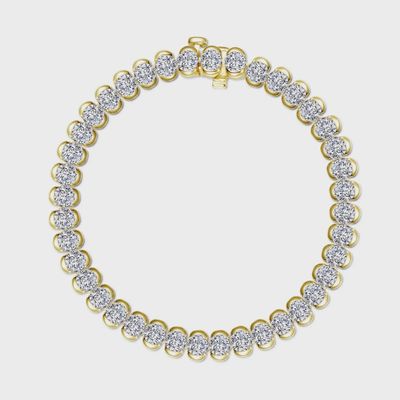 SS GP 8ctw Aria Half-Bezel Tennis Bracelet