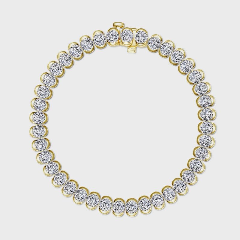 SS GP 8ctw Aria Half-Bezel Tennis Bracelet