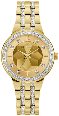 Bulova Phantom Gold-Tone Ladies Crystal Watch