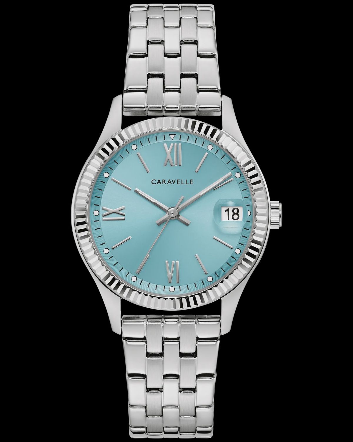 Caravelle Ladies Dress Watch Light Blue Dial