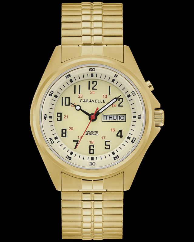 Caravelle Traditional Men's Gold Tone Watch