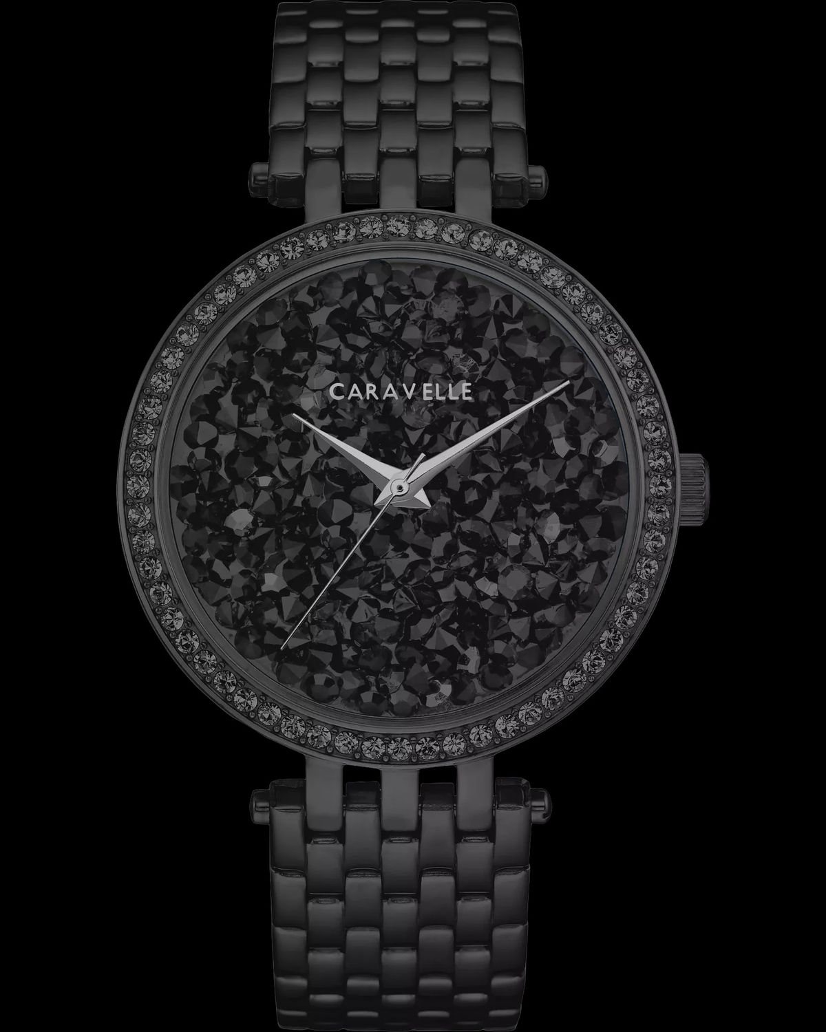 Caravelle Men's Modern Black Crystal Dial Watch