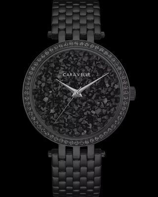 Caravelle Men's Modern Black Crystal Dial Watch