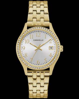 Caravelle Ladies Watch & Bracelet Box Gold Tone Set