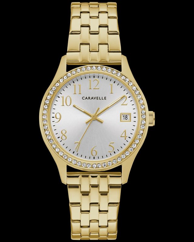 Caravelle Ladies Watch & Bracelet Box Gold Tone Set