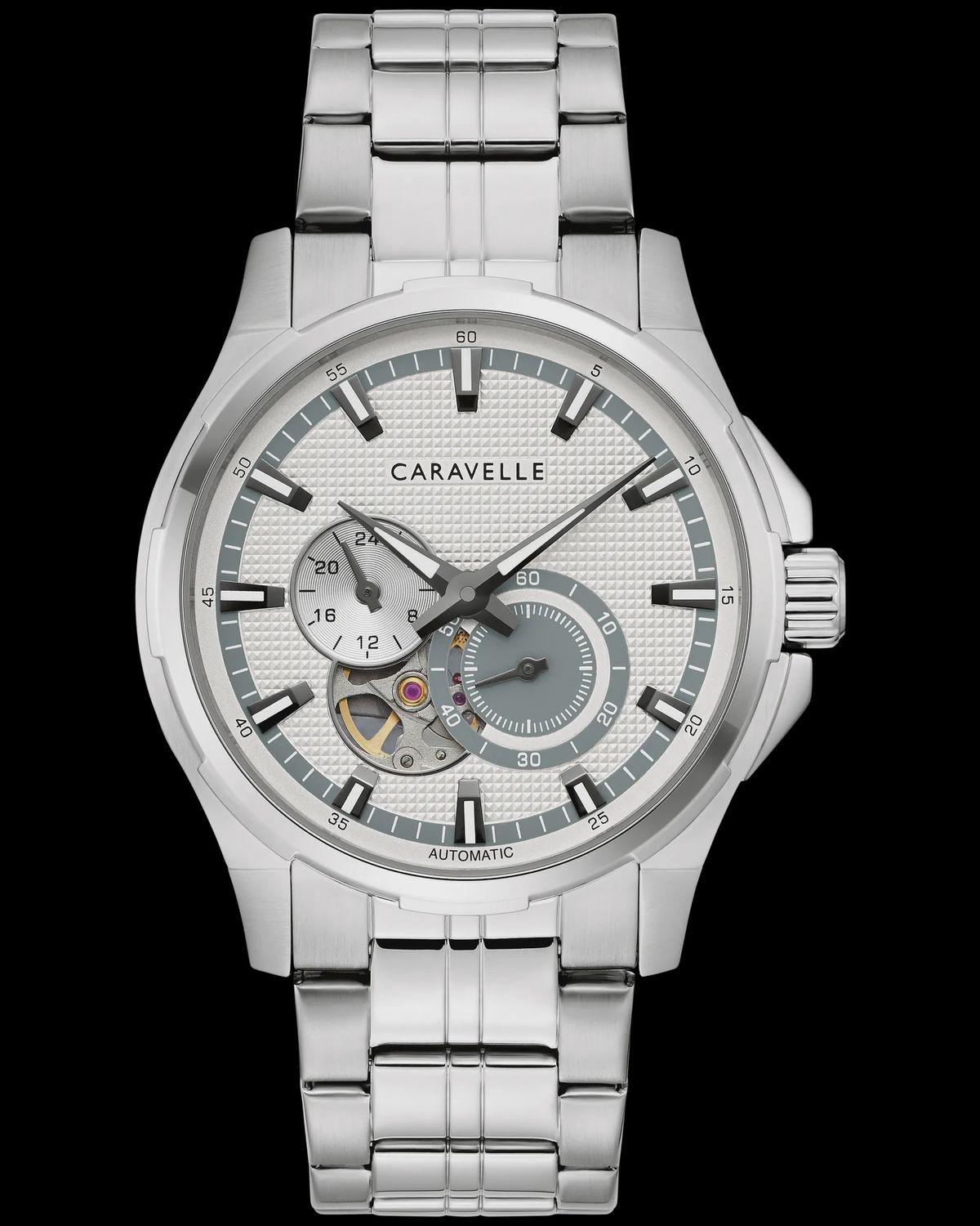 Caravelle Men's Silver Tone Automatic Watch